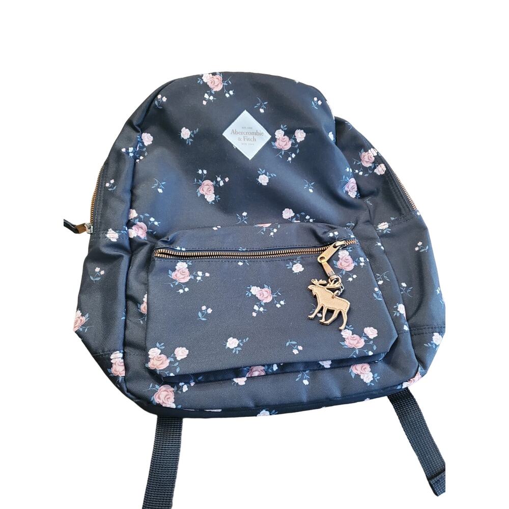 Abercrombie & Fitch Floral backpack Navy Blue and Pink